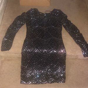 Black and sliver sequined dress